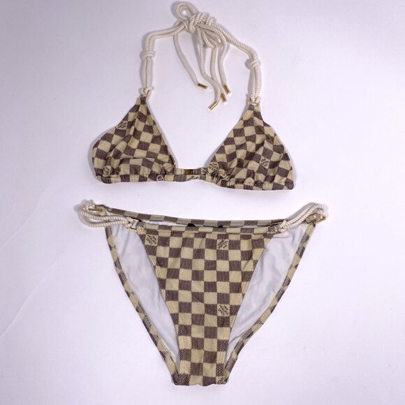 LOUIS VUITTON Cream/Blue Damier Bikini - Picture 2 of 13